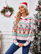 Christmas Round-Neck Long Sleeve Sweater – Festive & Cozy - Modanista Fashion