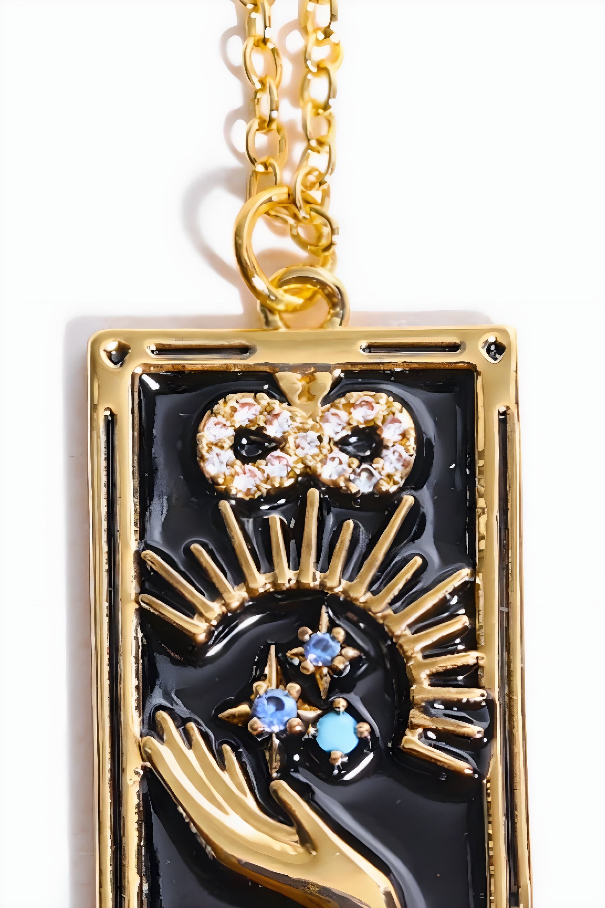 Colgante de Carta del Tarot Collar de Acero Inoxidable