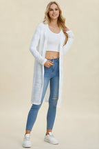 Dvojitá vezmite v plnej veľkosti otvorené predné predné dlhé línie Cardigan