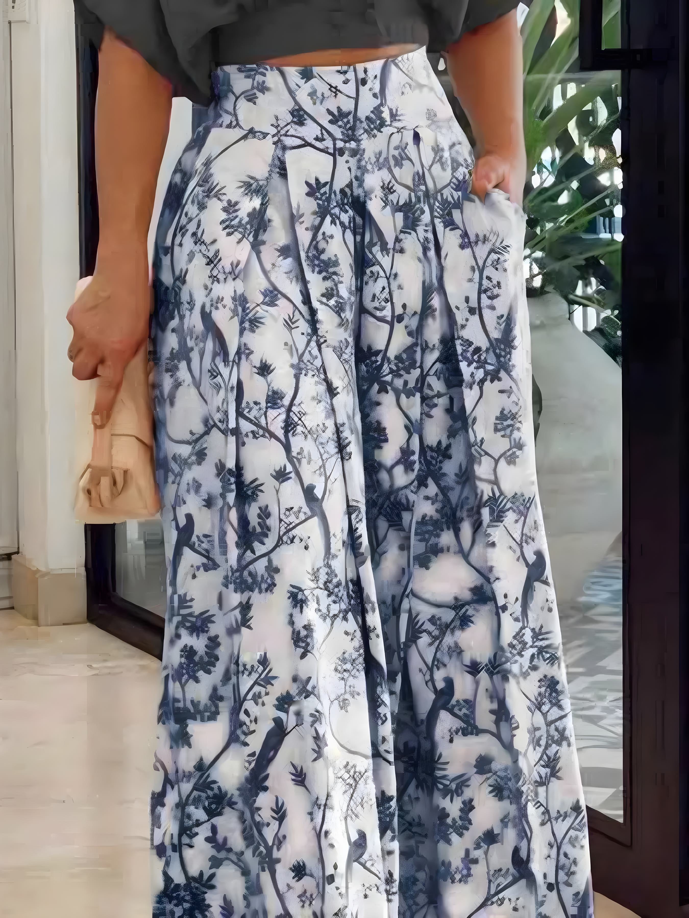 Surplice top en hoge taille broek set