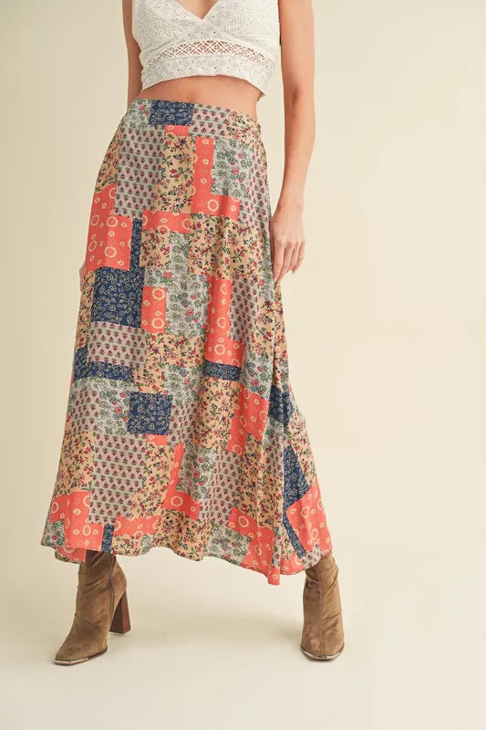 Aemi + Co Printed Maxi Skirt - Modanista Fashion