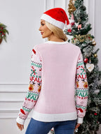 Christmas Round-Neck Long Sleeve Sweater – Festive & Cozy - Modanista Fashion