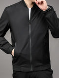 Men's Plus Size Full Zip Front Closure Bomber Jacket with Pockets - Modanista Fashion