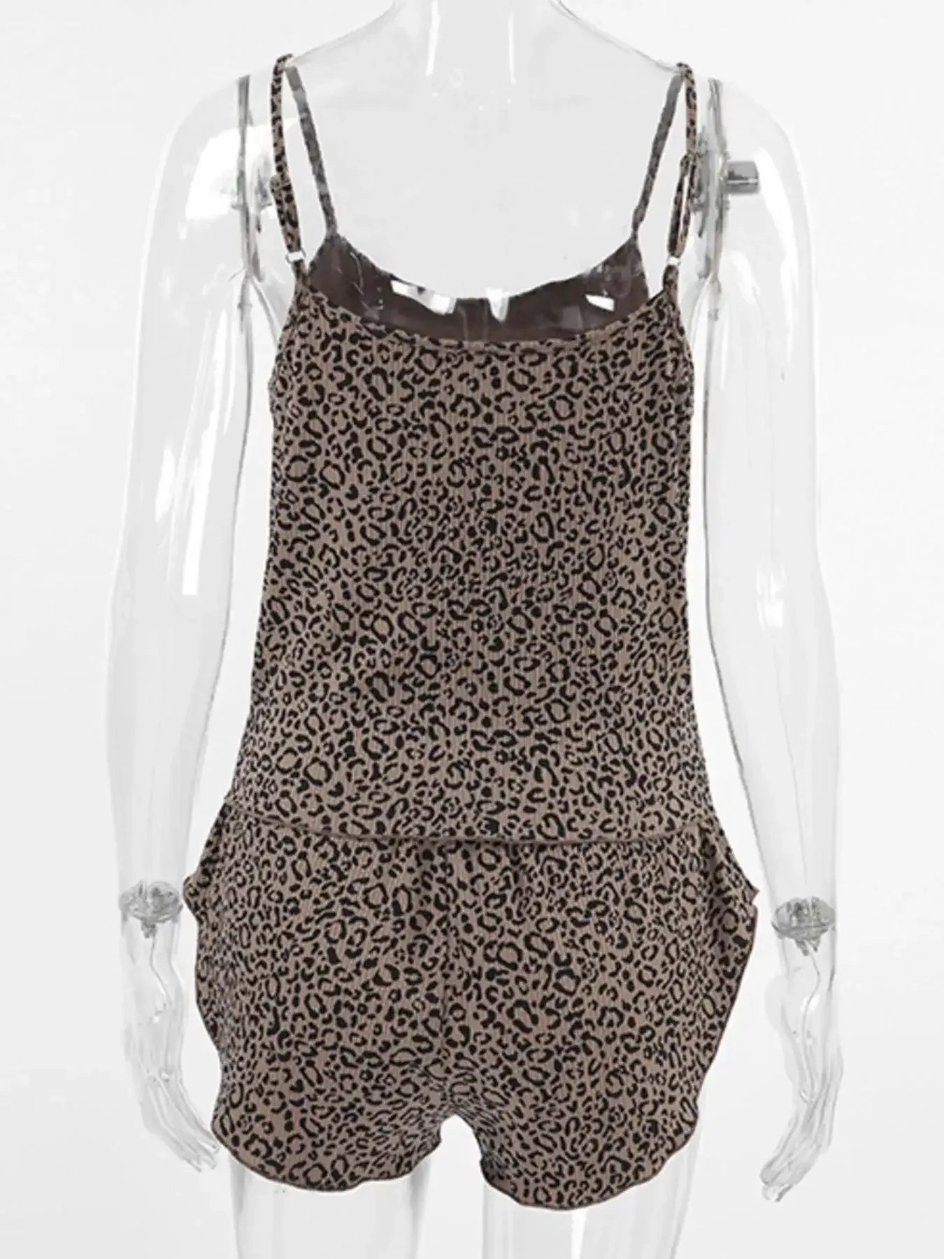 Leopard Cami Cardigan and Shorts 3-Piece Set - Modanista Fashion
