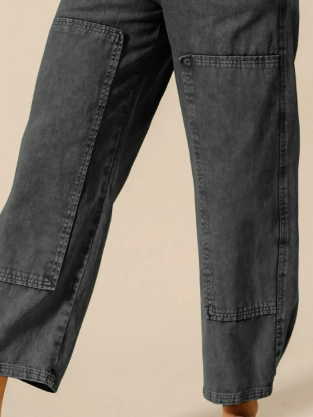 SO ME Mineral Washed Mid Rise Barrel Shape Pants - Modanista Fashion