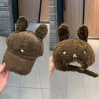 Roztomilý zimný klobúk na nadýchané uši medveďov