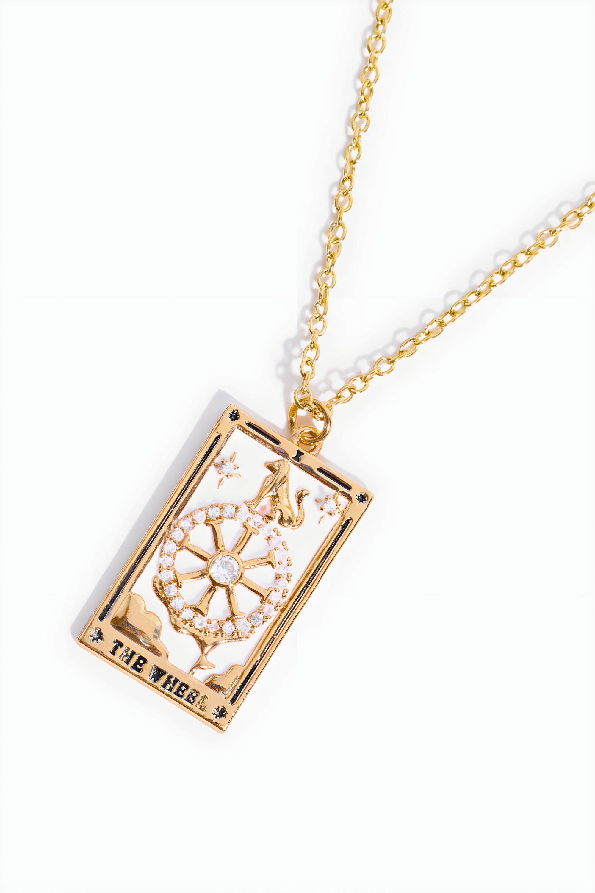 Colgante de Carta del Tarot Collar de Acero Inoxidable