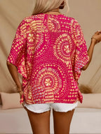 Printed V-Neck Half Sleeve Top for Women