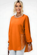Full-Size Long Sleeve High-Low T-Shirt for Women - Modanista Fashion
