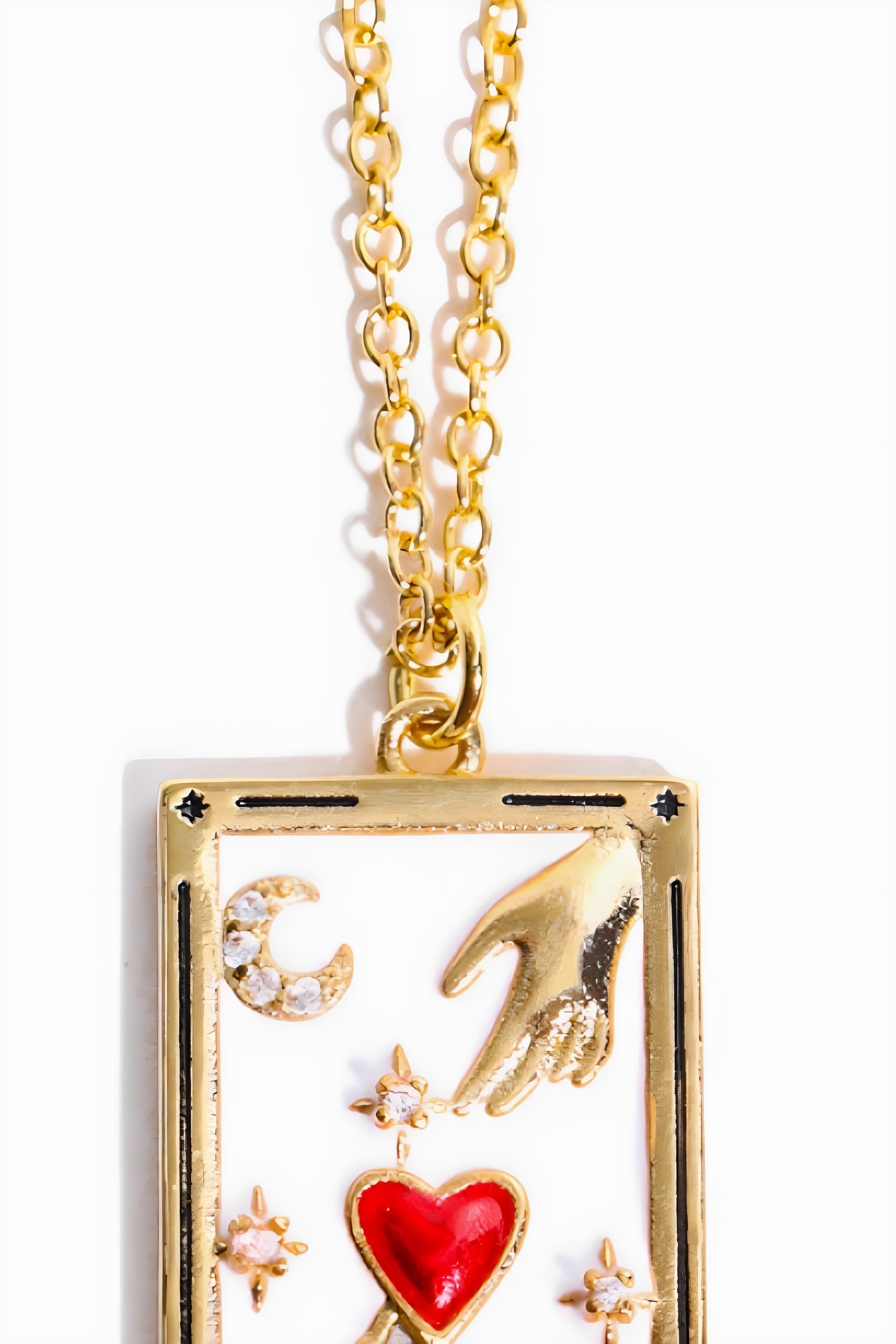 Colgante de Carta del Tarot Collar de Acero Inoxidable