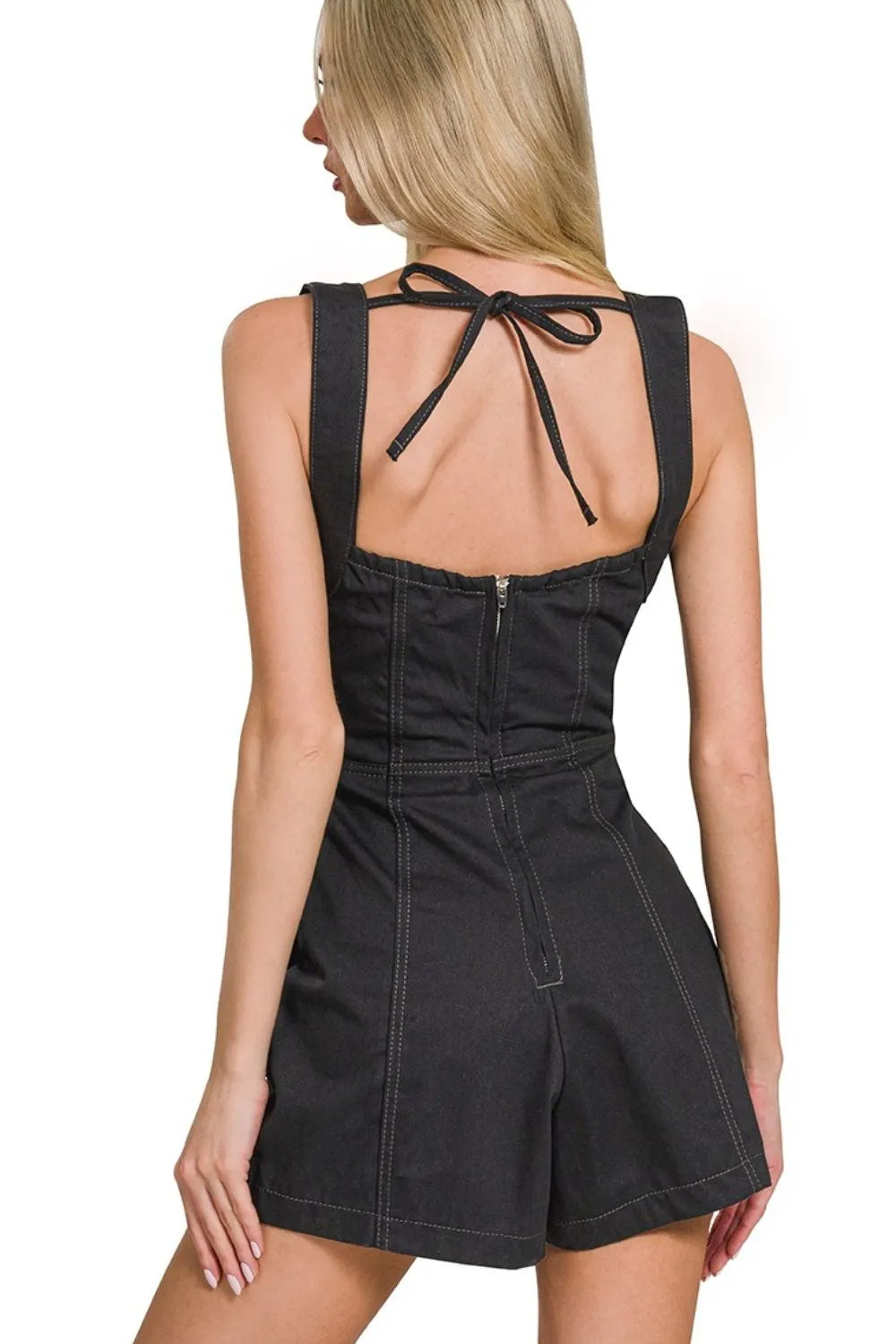 Zenana Tie Back Romper - Modanista Fashion