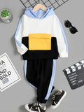 Children's Color Block Hoodie and Pants Set - Modanista Fashion