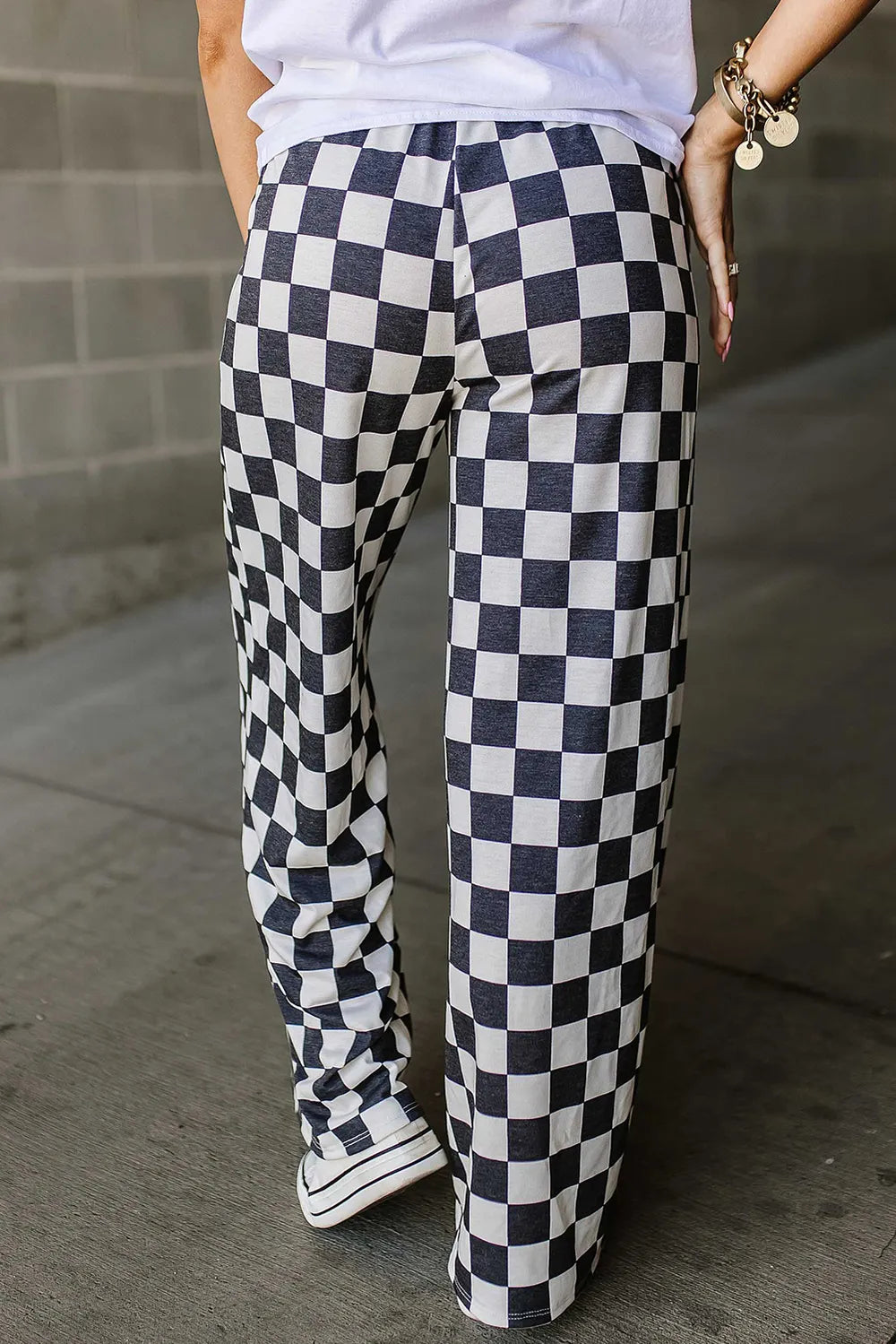 Checkered Wide Leg Pants - Modanista Fashion