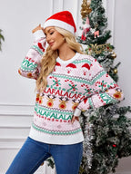 Christmas Round-Neck Long Sleeve Sweater – Festive & Cozy - Modanista Fashion