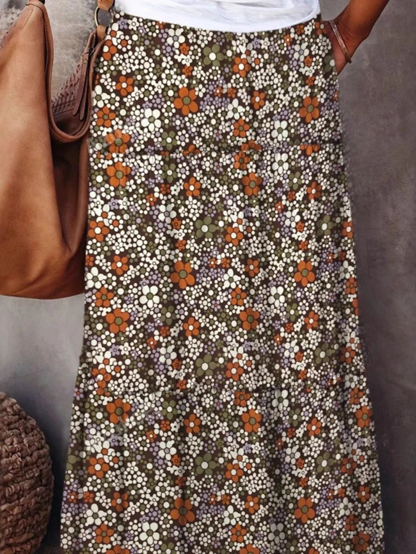 Floral Print Maxi Skirt - Modanista Fashion