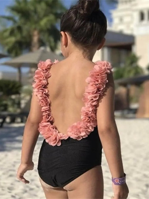 Backless Petal Strap Parent-Child Swimsuit - Modanista Fashion