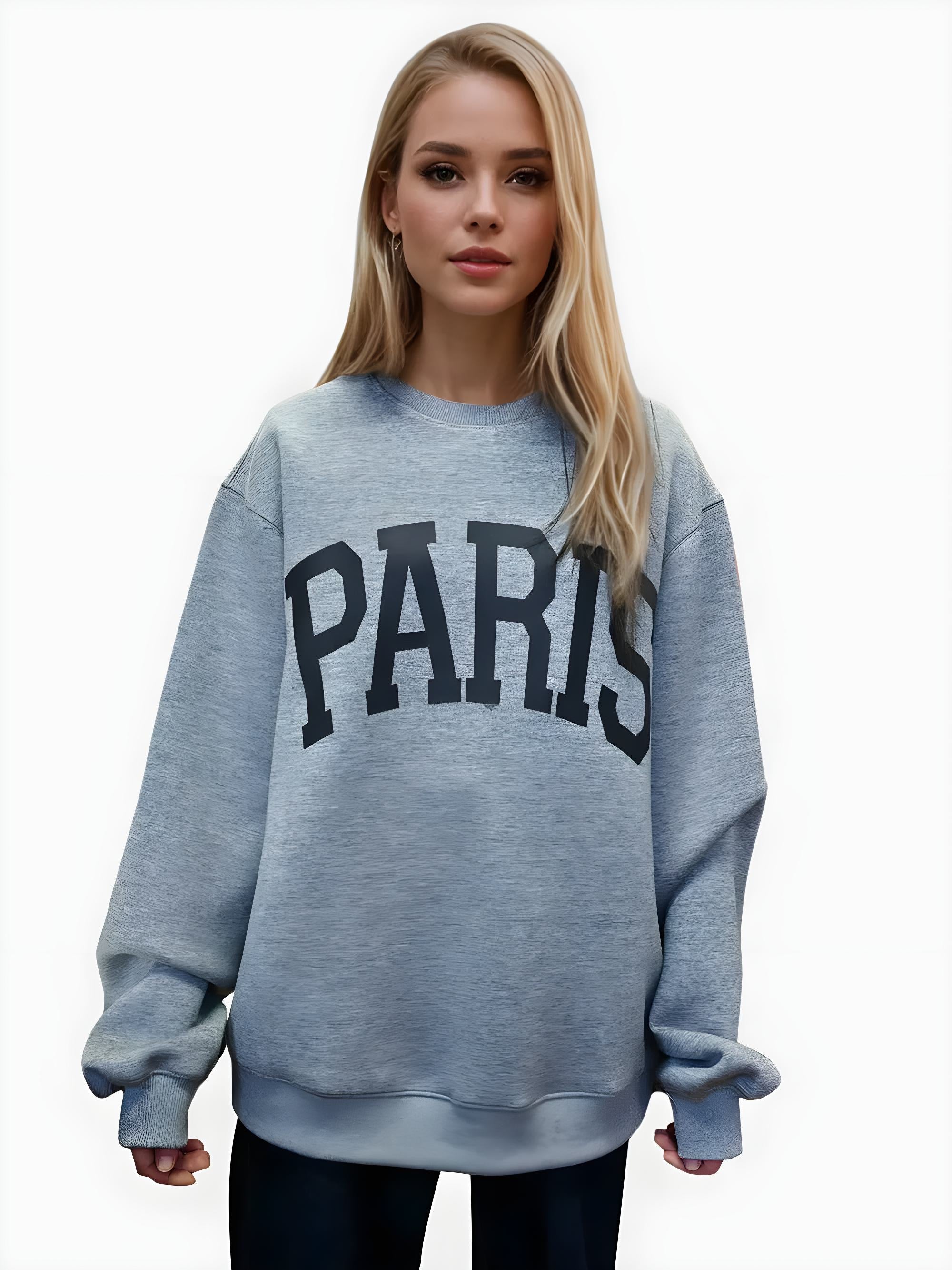 PARIS Round Neck Long Sleeve Air Scuba Sweatshirt