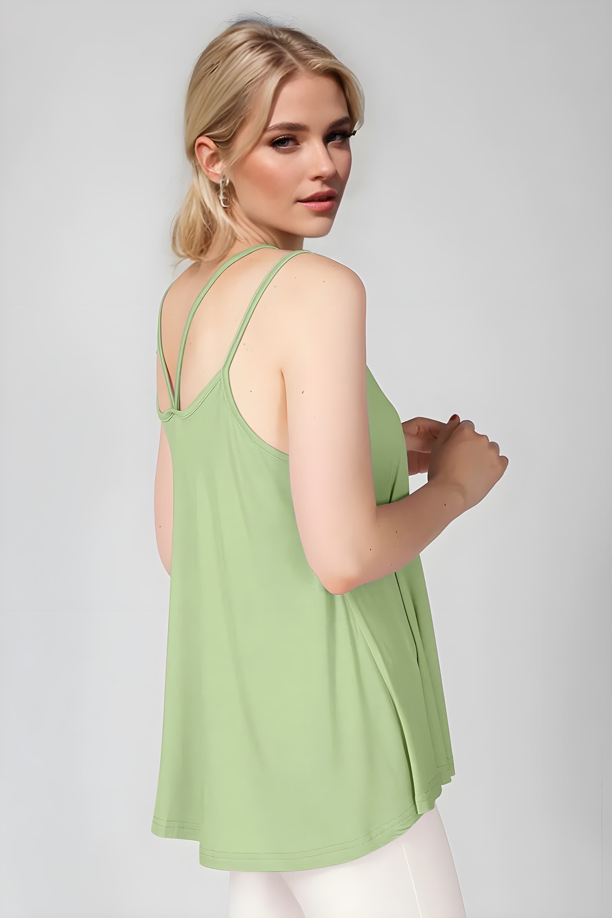 Basic Bae Bamboo Scoop Neck Double Spaghetti Straps Cami