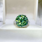 10 Ct Emerald Green Moissanite 925 Sterling Silver Ring - Modanista Fashion