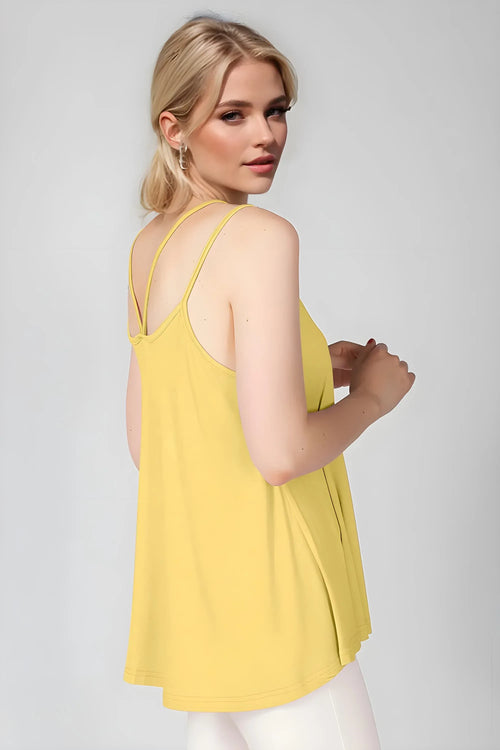 Bamboo Scoop Neck Double Spaghetti Strap Cami for Women - Modanista Fashion