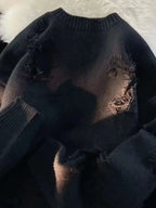 Men's Plus Size Distressed Knit Pullover Sweater – Stylish & Cozy - Modanista Fashion