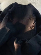 Pánsky sveter veľkých veľkostí s opotrebovaným vzhľadom – štýlový a pohodlný