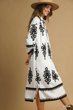 Umgee abstraktní tisk midi šaty