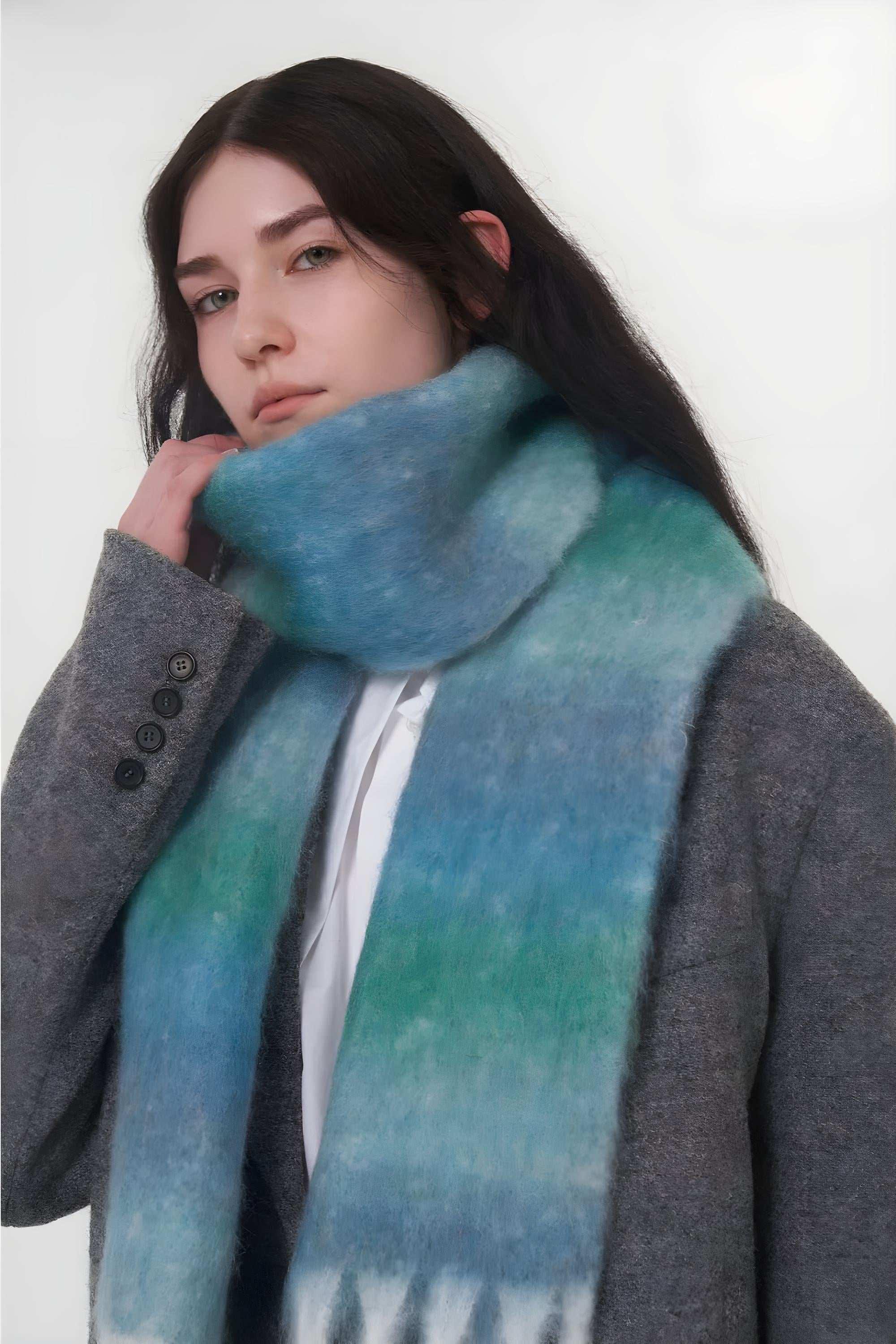 Fringe Gradient Thermal Scarf – Warm & Stylish - Modanista Fashion