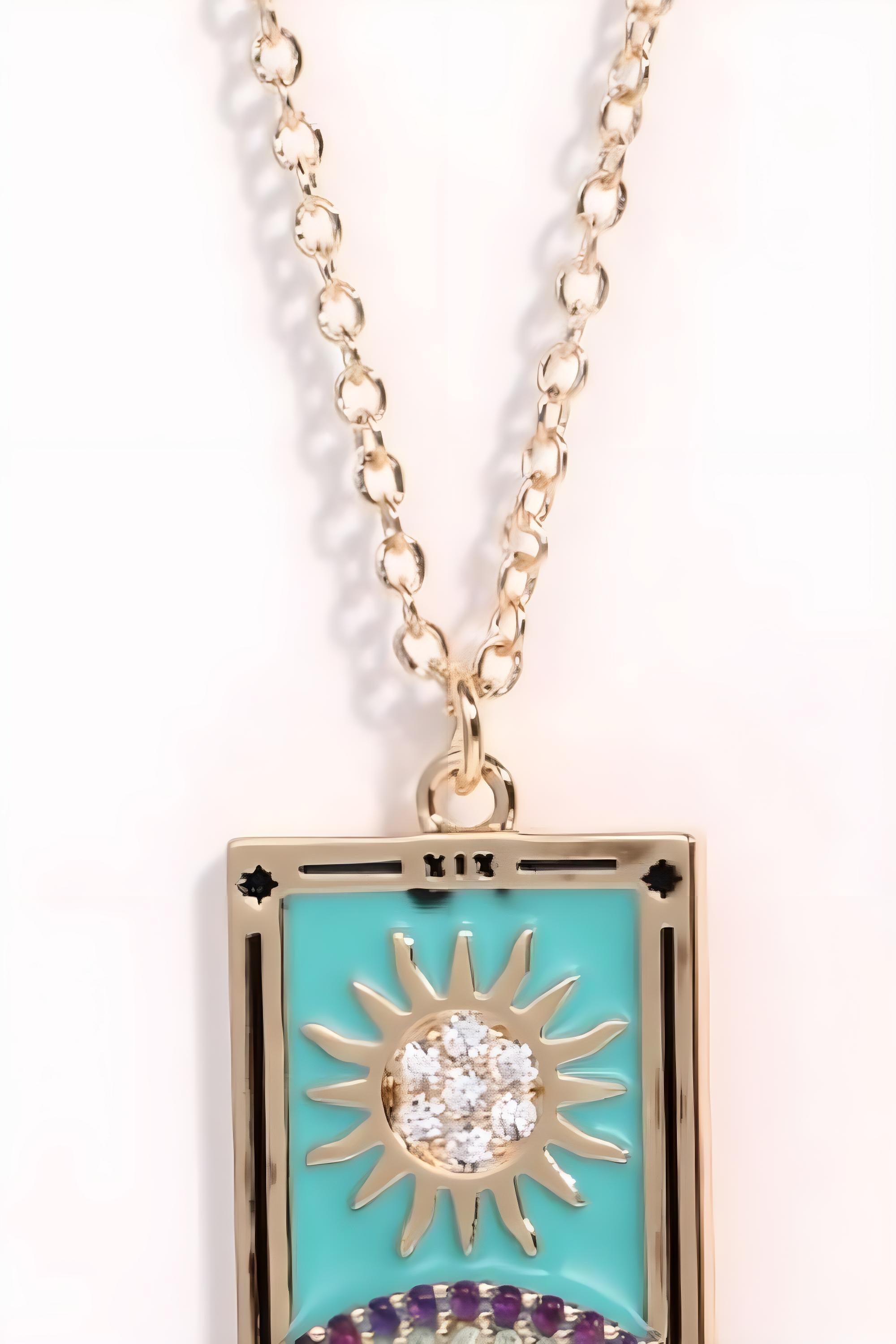 Colgante de Carta del Tarot Collar de Acero Inoxidable