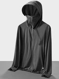 Men's Plus Size Hooded Performance Jacket with Face Shield - Modanista Fashion