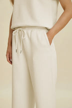 Double Take Full Size Collared Neck Short Sleeve Top and Pants Set - Modanista Fashion