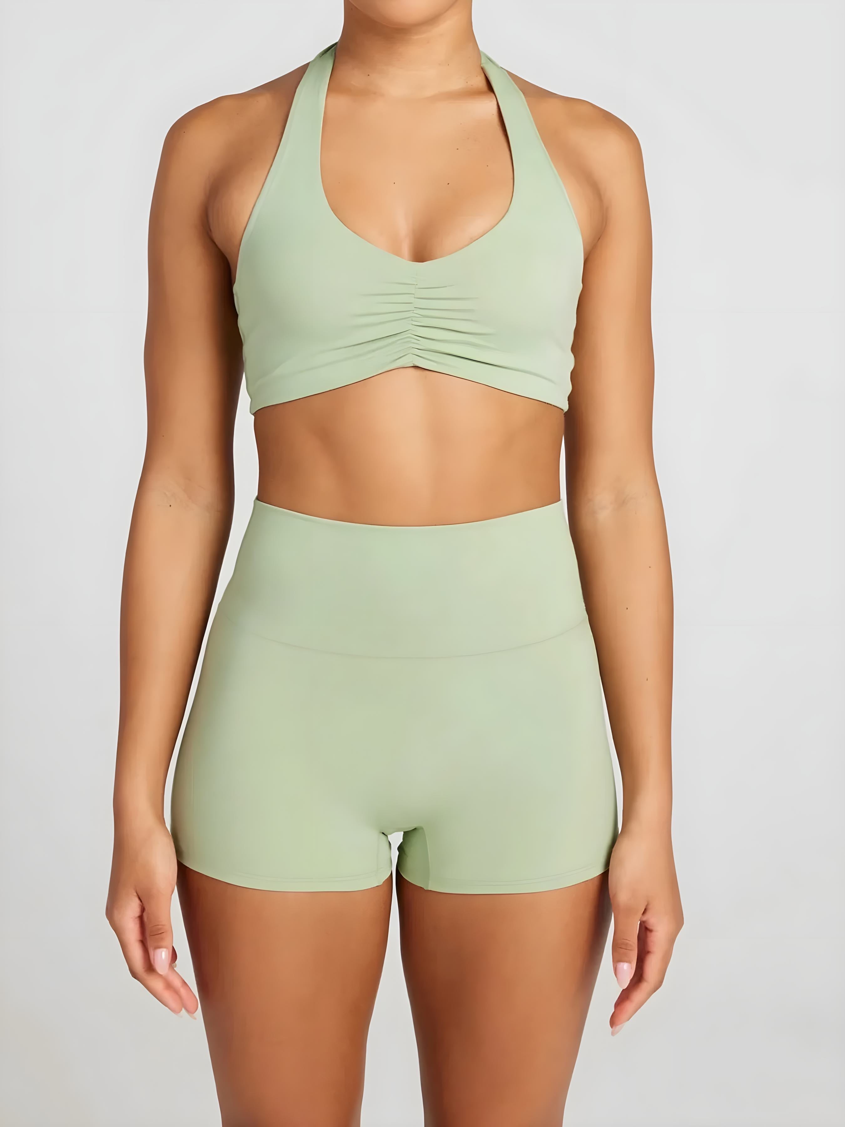 Halter Neck Cami & Shorts Active Set – Lightweight & Sporty