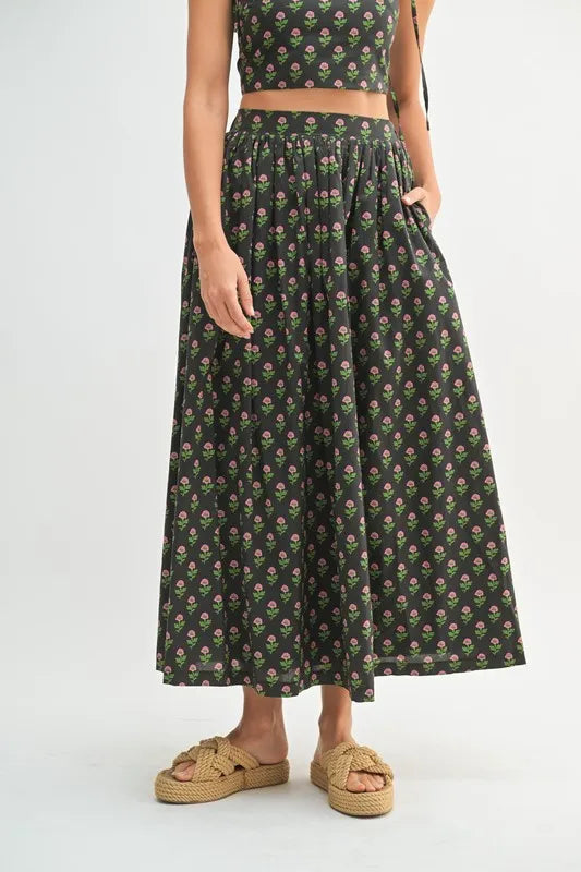 MABLE Floral Crop Top and Skirt Set - Modanista Fashion