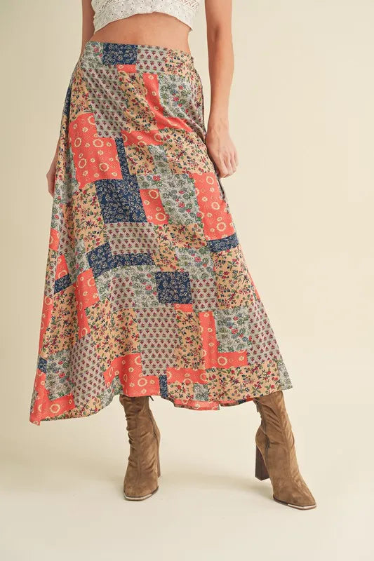 Aemi + Co Printed Maxi Skirt - Modanista Fashion