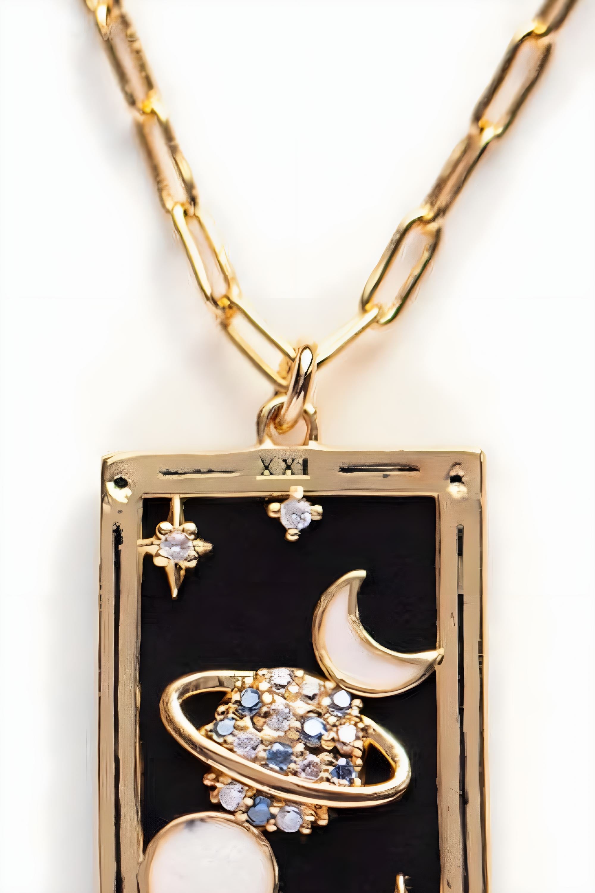 Colgante de Carta del Tarot Collar de Acero Inoxidable