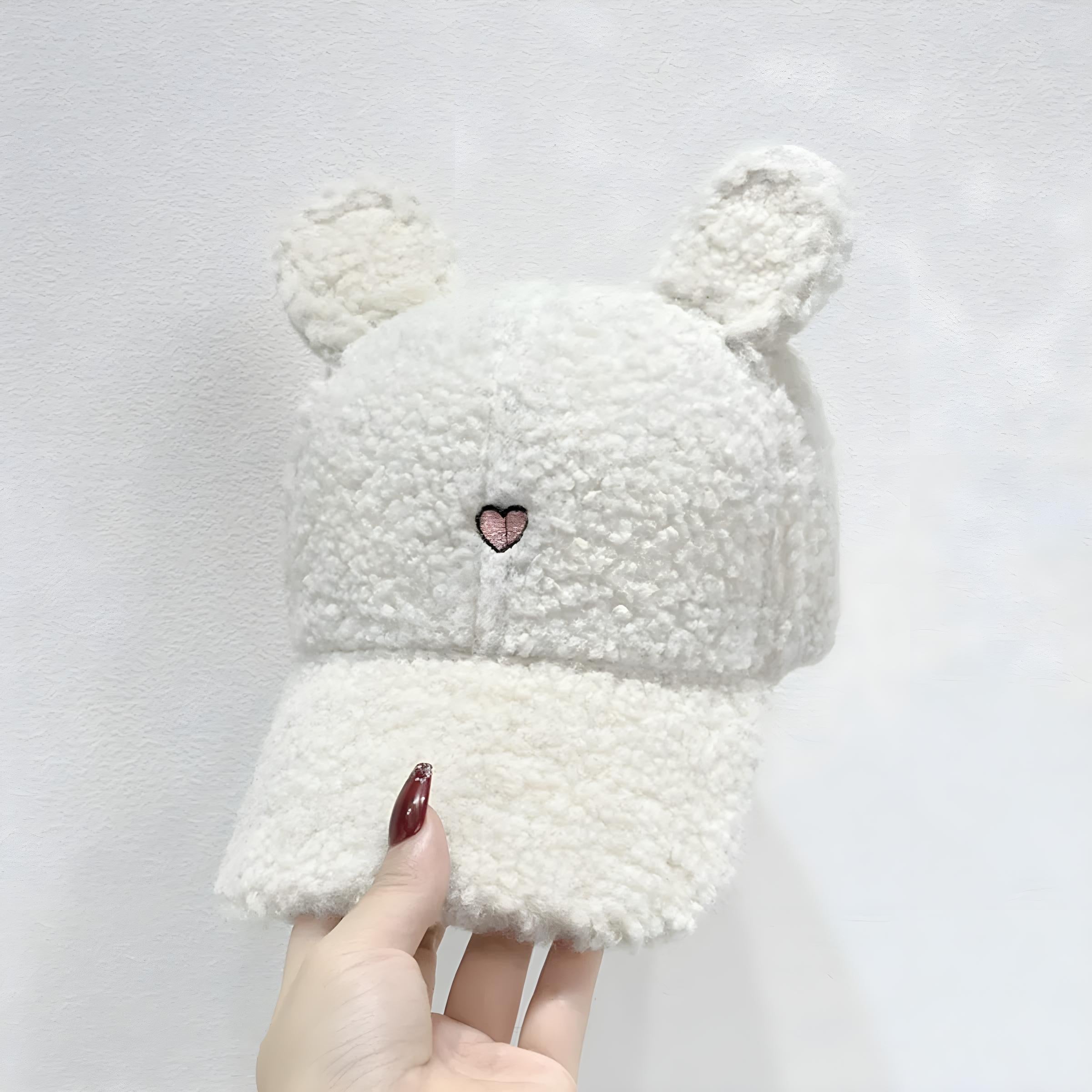 Cute Fluffy Bear Ears Winter Hat