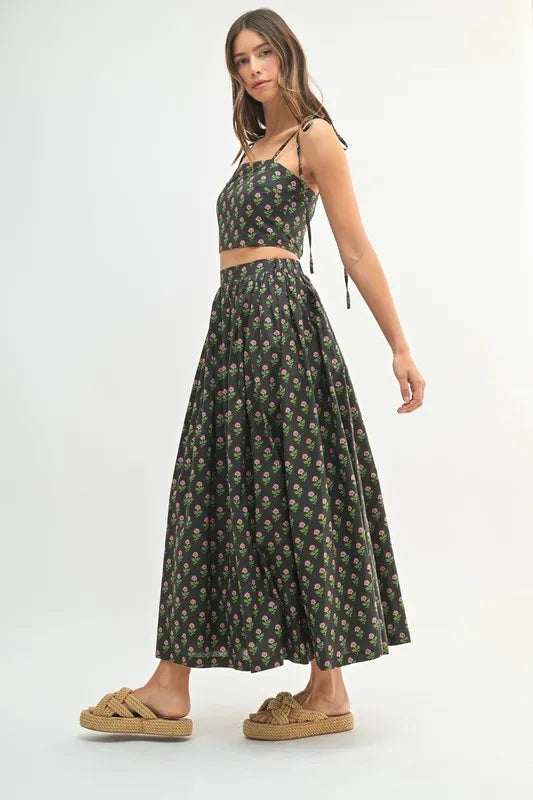MABLE Floral Crop Top and Skirt Set - Modanista Fashion
