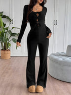 Nyakkendő elülső hosszú ujjú fáklya dumpsuit