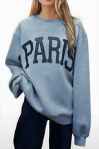 Paris Round Neck Long Sleeve Air Scuba Sweatshirt