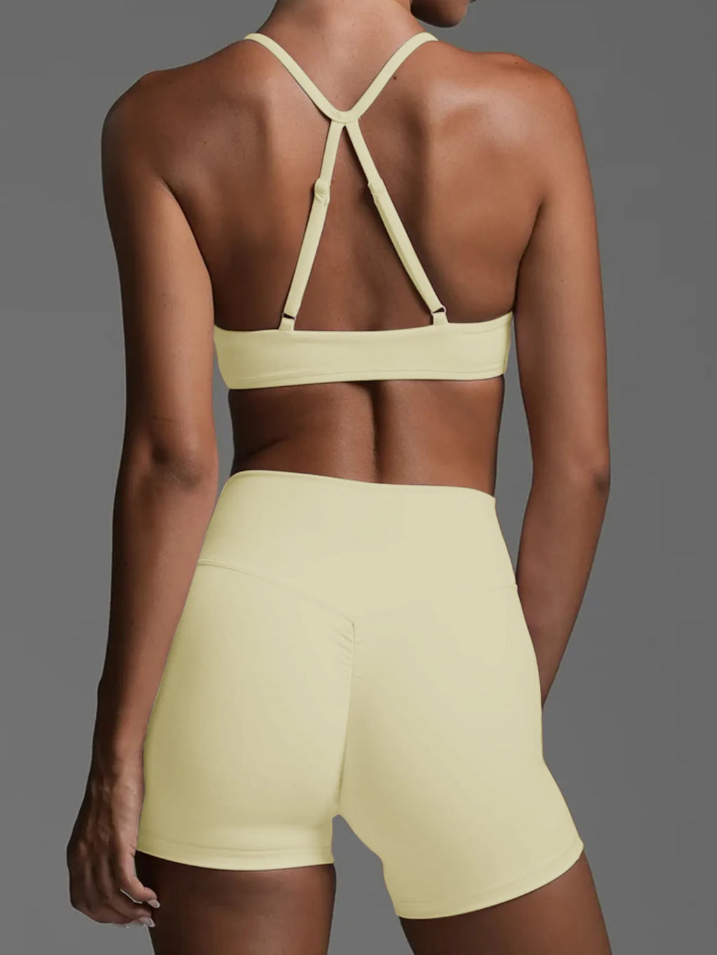 Ruched Sports Bra and High-Waisted Shorts Active Set - Modanista Fashion