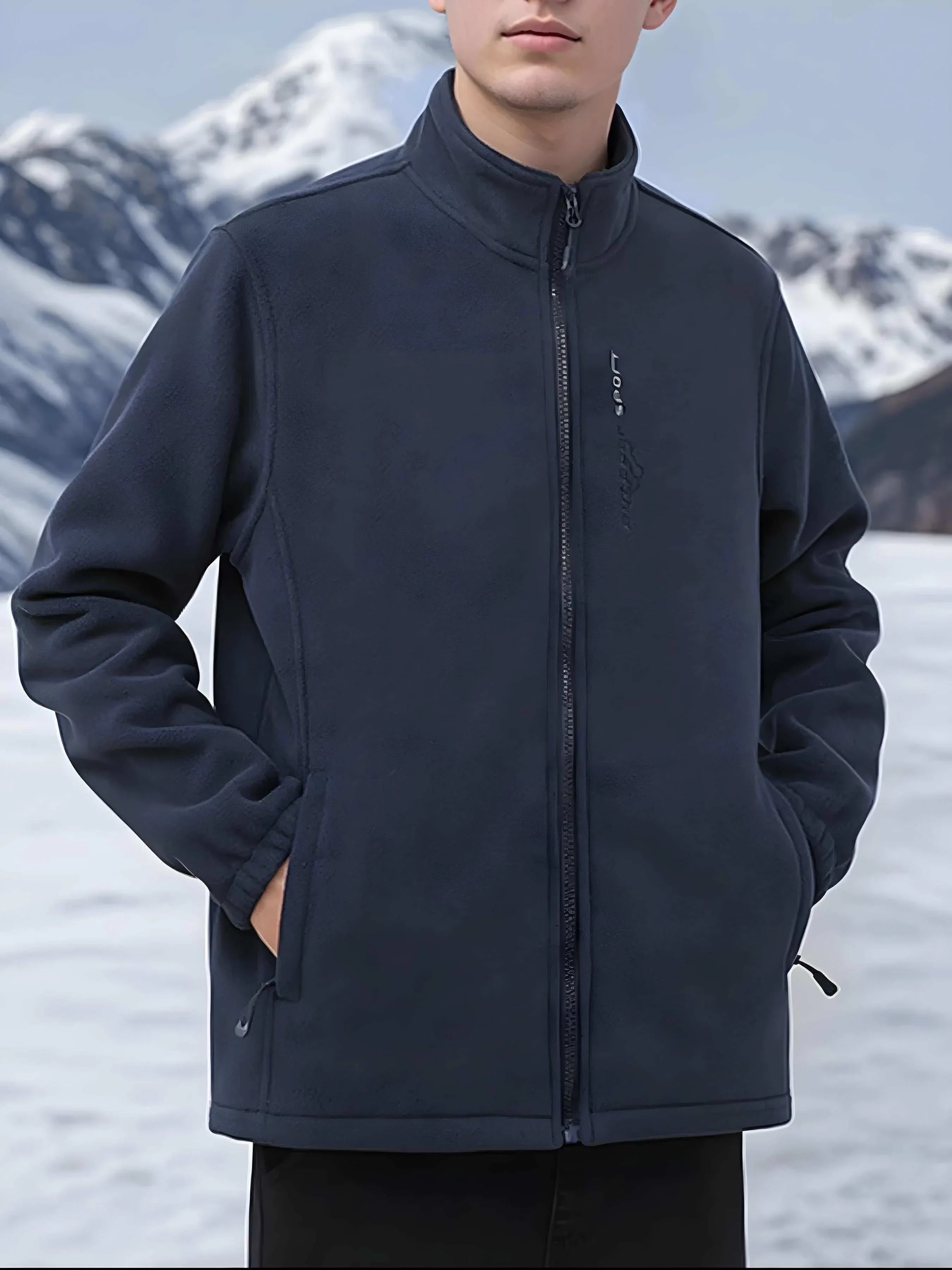 Men's Plus Size Zip-Up Thermal Fleece Jacket – Warm & Comfortable - Modanista Fashion