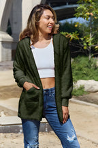 Full-Size Teddy Hooded Jacket with Pockets for Women