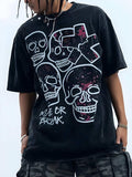Men’s Skull Graphic Round Neck Short Sleeve T-Shirt - Modanista Fashion