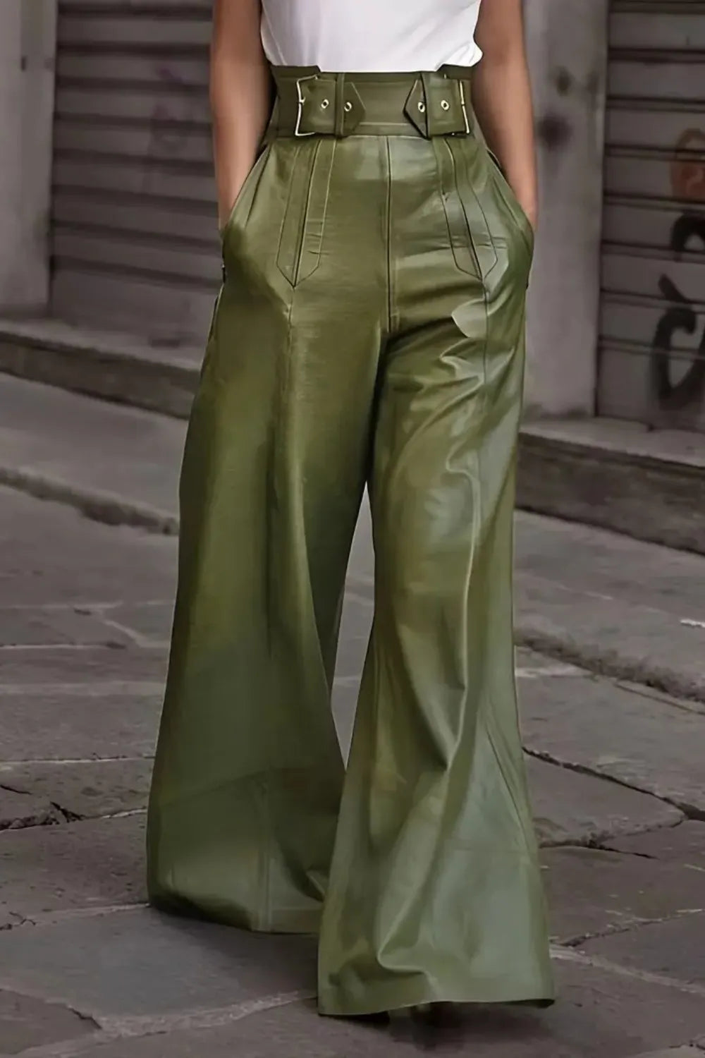 High Waist Wide Flare Pants - Modanista Fashion