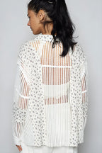 Cămașă cu mânecă lungă Pol Floral Crochet Patchwork