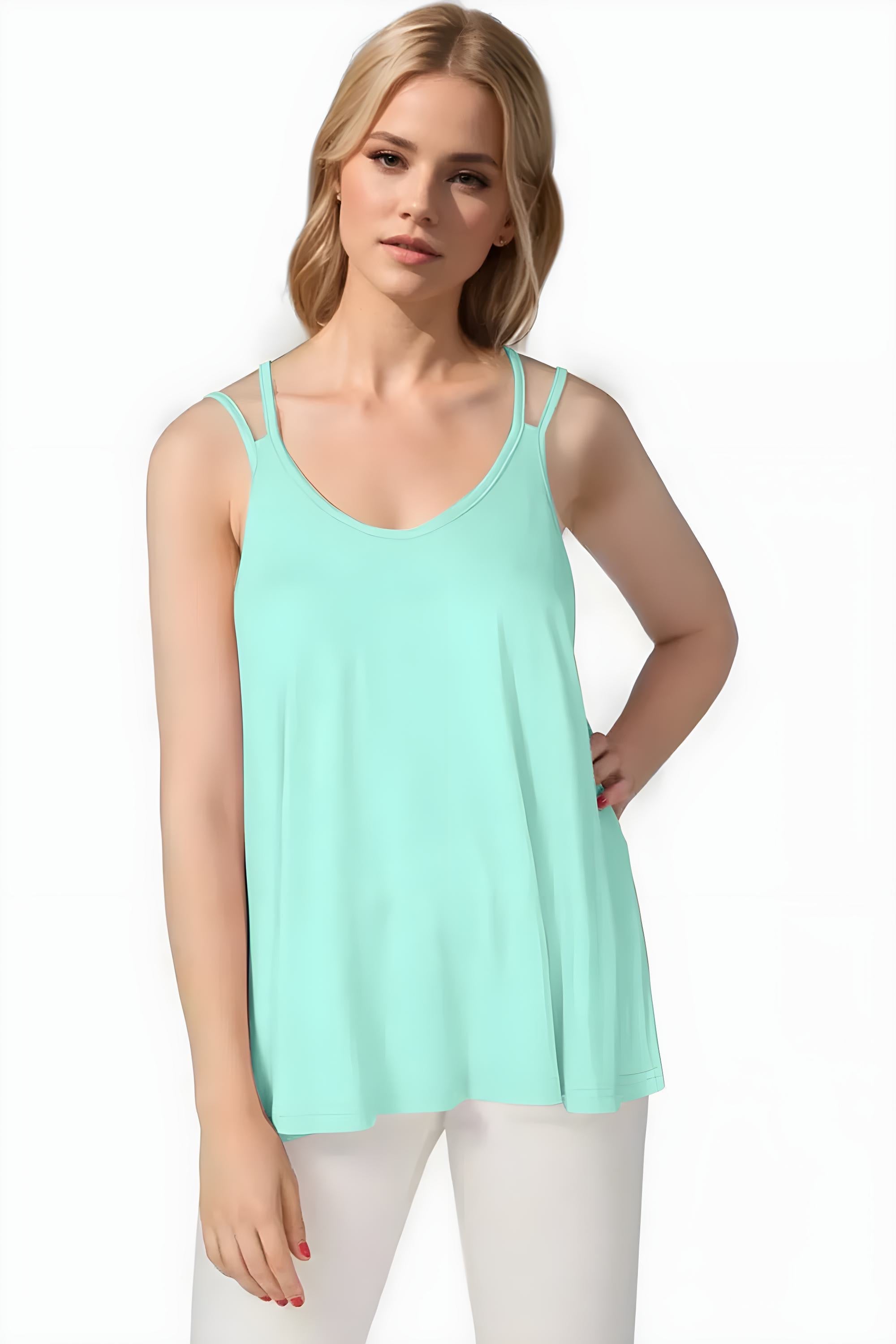 Basic Bae Bamboo Scoop Neck Double Spaghetti Straps Cami