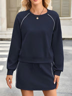 Okrúhly krk Raglan Ruckve Top a Sort Set