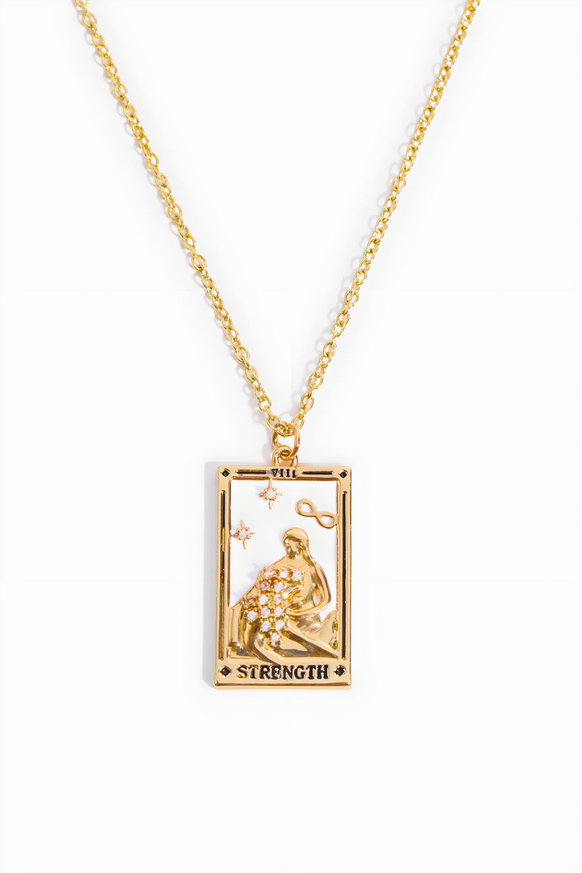 Tarot Card Pendant Necklace in Stainless Steel