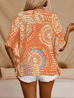 Printed V-Neck Half Sleeve Top for Women