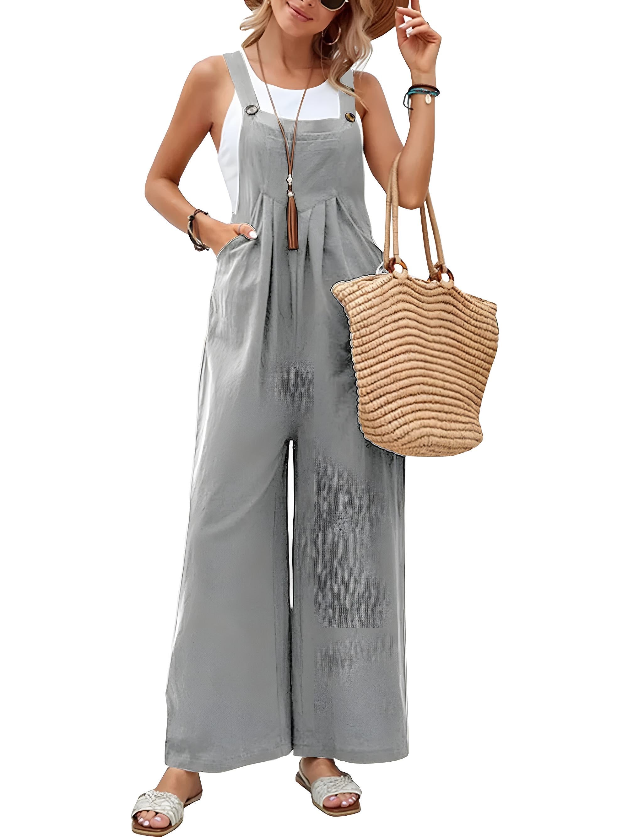 フルサイズ スクエアネック ワイドストラップ オーバーオール